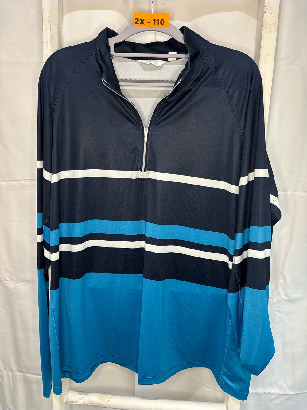 Lady Hagen Navy, Black & Blue Colorblock Half-Zip Rash Guard